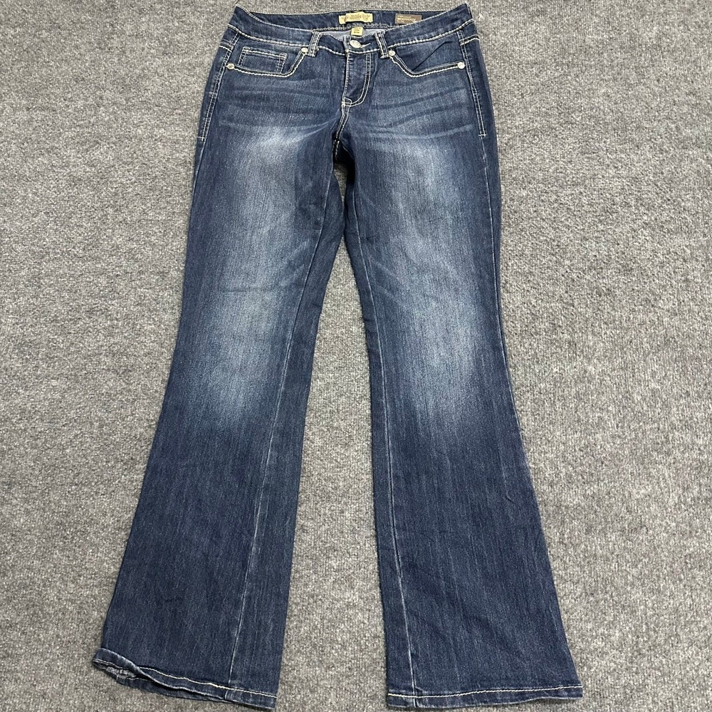 Nine West Jeans Womens Size 6/28 Dark Wash Bootcut Contrast Stitch Stretch Denim